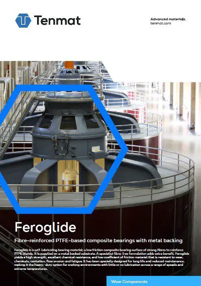 Large industrial machines in a factory setting, with Tenmat and Feroglide branding above and below the image.